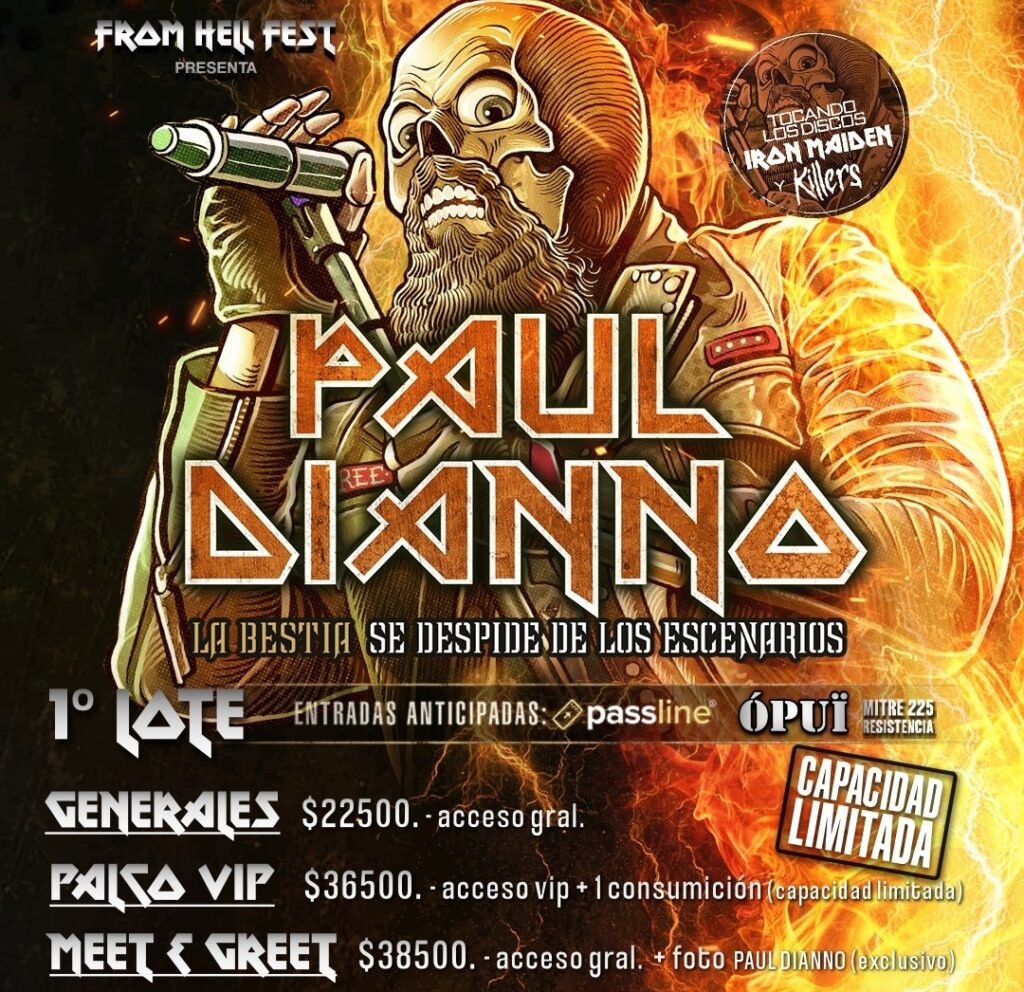 Paul Di’anno en Resistencia: ya se pueden comprar las entradas físicas