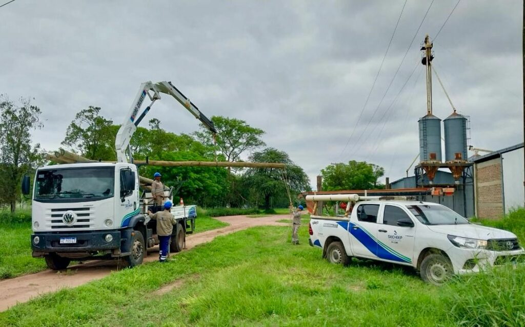 Intensa tarea de Secheep en Las Breñas, tras el temporal que azotó la ciudad