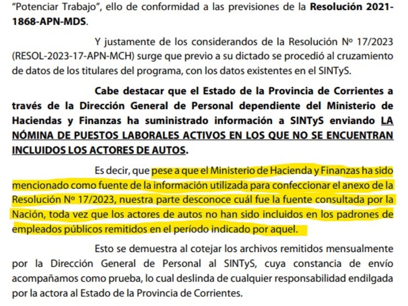 Gobierno de Corrientes desmintió supuesto informe para dar de baja planes Potenciar Gobierno de Corrientes desmintió supuesto informe para dar de baja planes Potenciar
