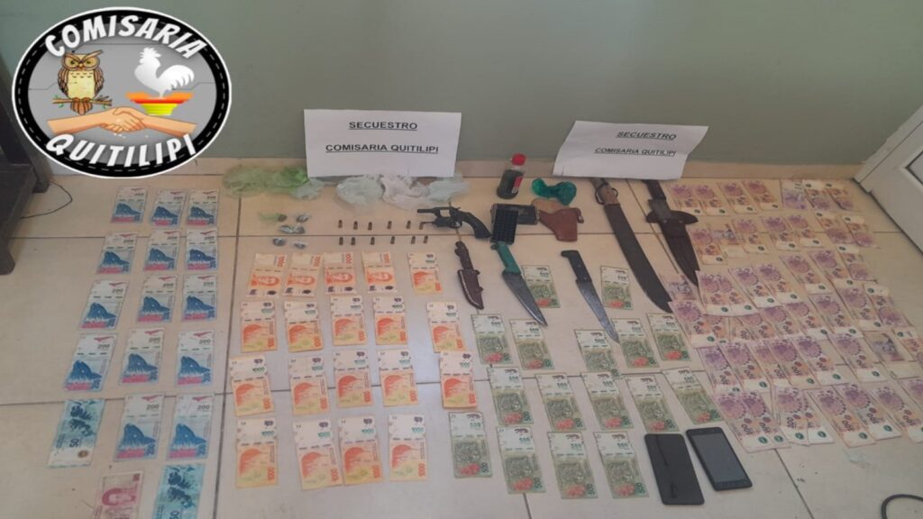 Quitilipi: detienen a un hombre, secuestran droga, un revolver y varios elementos