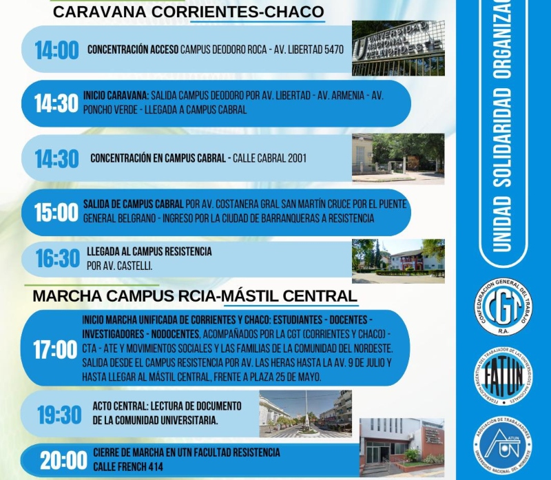 Chaco y Corrientes unifican en una caravana la jornada en defensa de la Universidad Pública Chaco y Corrientes unifican en una caravana la jornada en defensa de la Universidad Pública