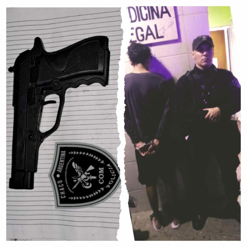 Demorados con una réplica de un arma de fuego y herramientas para forzar cerraduras