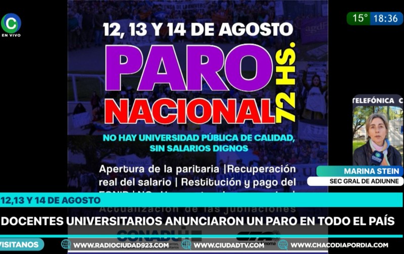ADIUNNE confirmó el paro: “Este Gobierno no comprende que los salarios son tan importantes como el funcionamiento” ADIUNNE confirmó el paro: “Este Gobierno no comprende que los salarios son tan importantes como el funcionamiento”