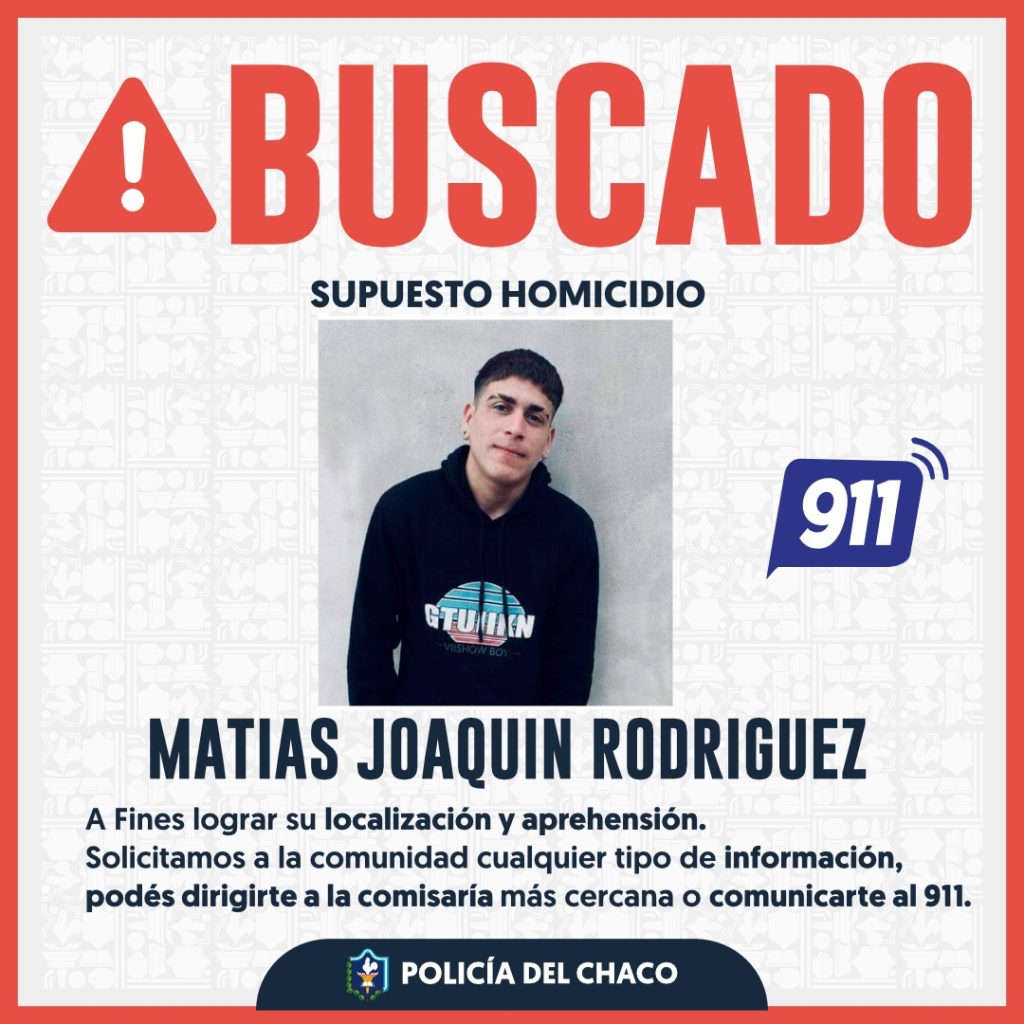 La Policía difundió la imagen del presunto homicida del joven de 20 años, asesinado el jueves en Resistencia