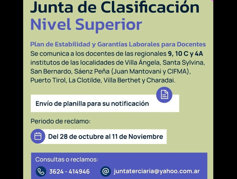 Plan de Estabilidad Laboral Docente: más Regionales recibieron planillas de la Junta de Nivel Superior Plan de Estabilidad Laboral Docente: más Regionales recibieron planillas de la Junta de Nivel Superior
