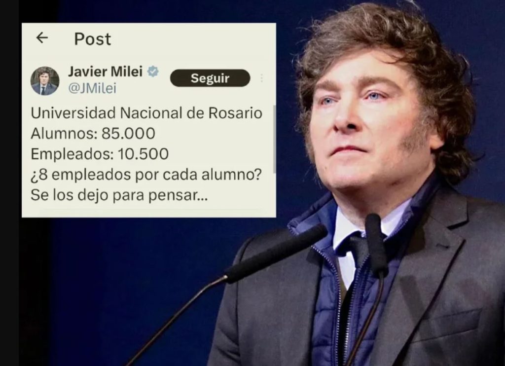 Milei hizo un posteo con un error matemático y lo condenaron en las redes Milei hizo un posteo con un error matemático y lo condenaron en las redes