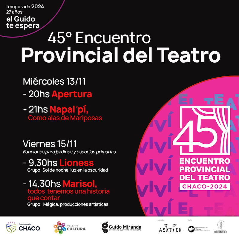 Tres destacadas obras llegan al Guido Miranda en el marco del 45° Encuentro Provincial de Teatro Tres destacadas obras llegan al Guido Miranda en el marco del 45° Encuentro Provincial de Teatro