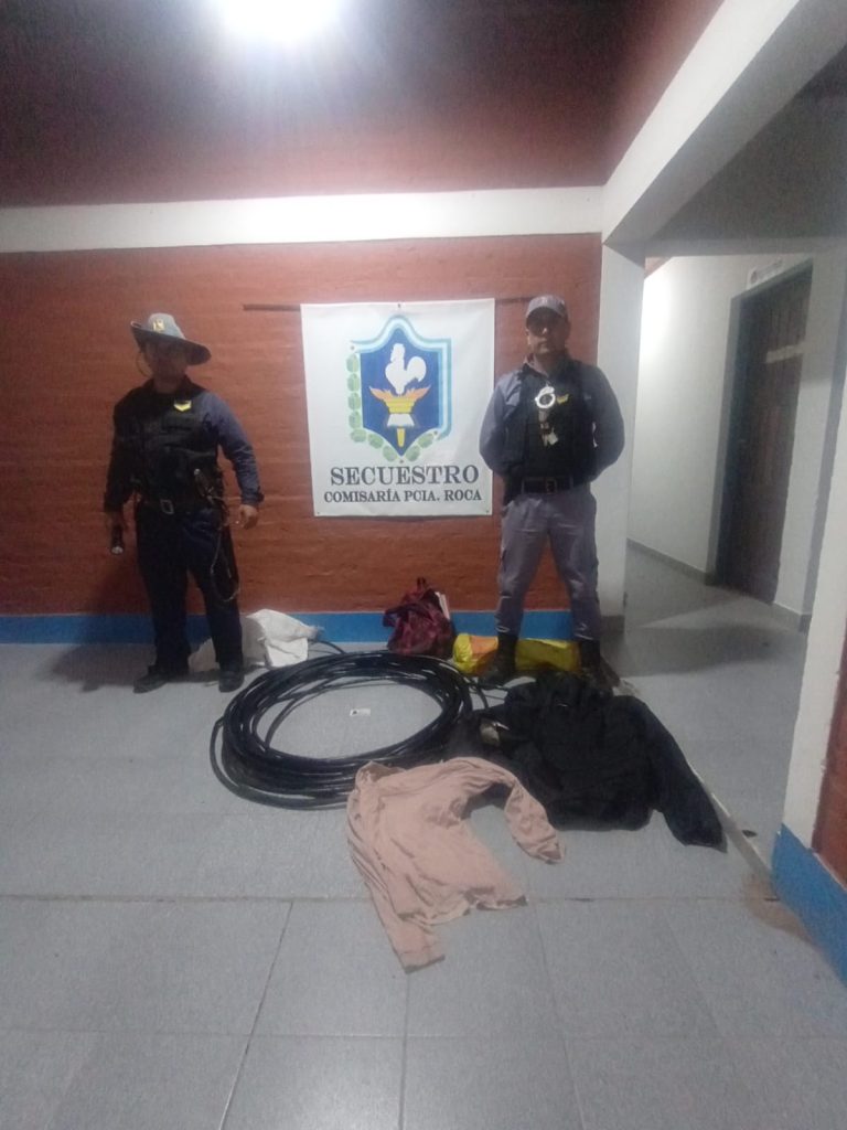 Recuperan 50 metros de cable de sistema riego