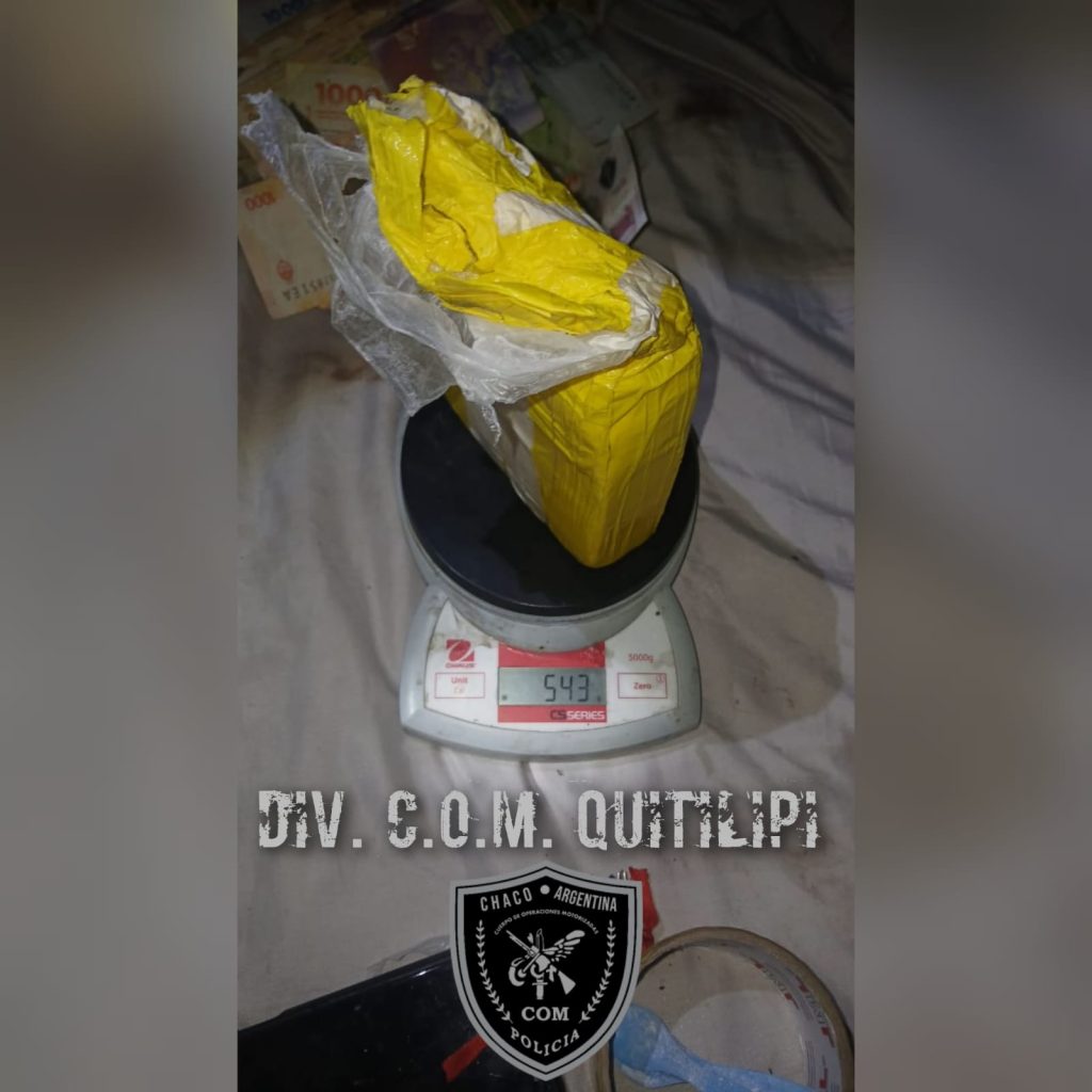 Incautaron más de 500 gramos de cocaína y gran cantidad de dinero