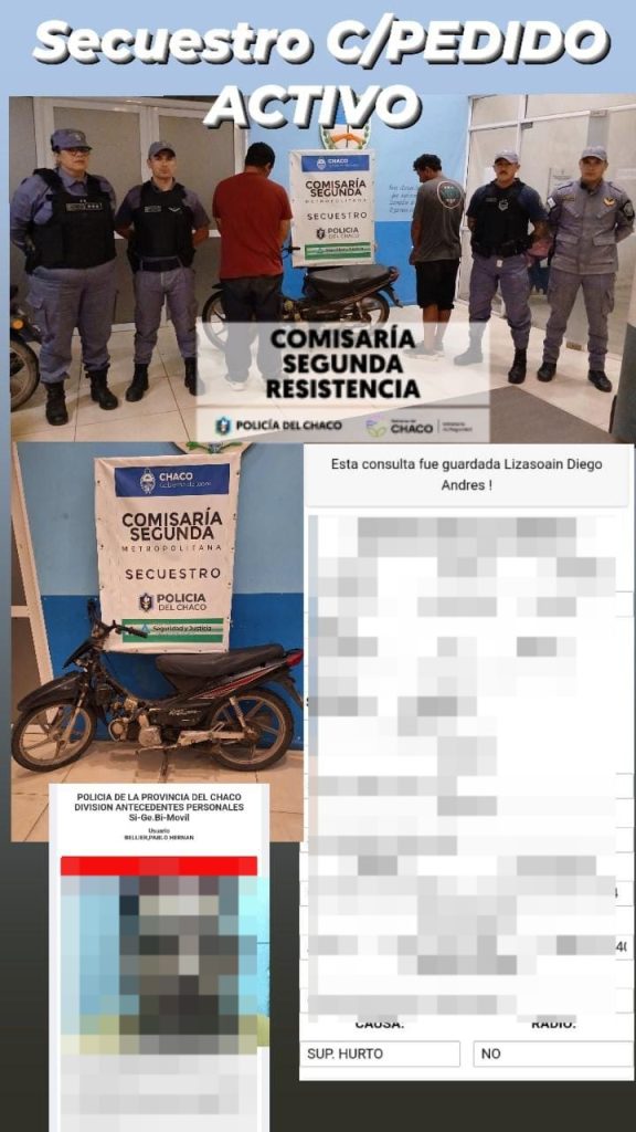 Un sujeto buscado por la Justicia fue atrapado con una moto robada