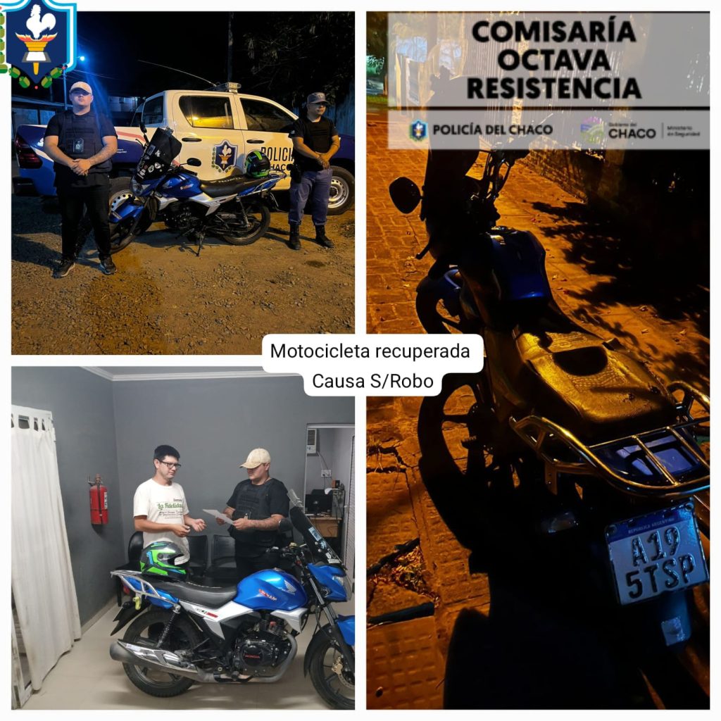 Efectivos policiales secuestran una motocicleta que minutos antes fue robada de una vivienda