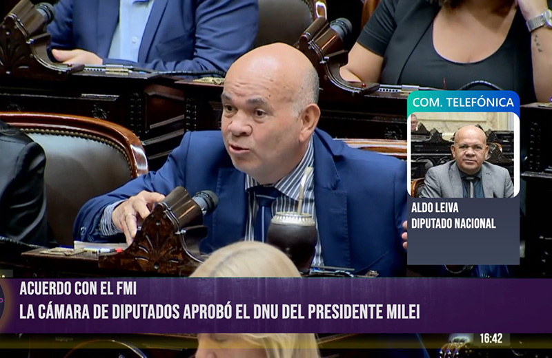 Aval al DNU del FMI en Diputados: “Esto no tiene antecedentes en la vida democrática de nuestro país”, afirmó Aldo Leiva Aval al DNU del FMI en Diputados: “Esto no tiene antecedentes en la vida democrática de nuestro país”, afirmó Aldo Leiva