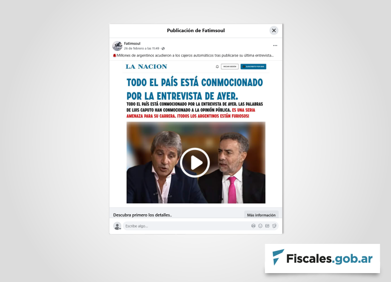 Alertan por una nueva ciberestafa en la que vuelven a utilizar la imagen del ministro Caputo Alertan por una nueva ciberestafa en la que vuelven a utilizar la imagen del ministro Caputo