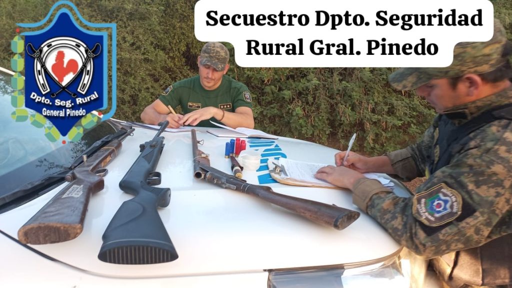 Importantes secuestros a presuntos cazadores en Los Frentones