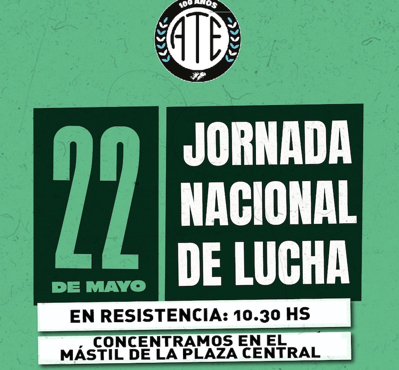 ATE Chaco será parte de la jornada nacional de lucha de este jueves ATE Chaco será parte de la jornada nacional de lucha de este jueves