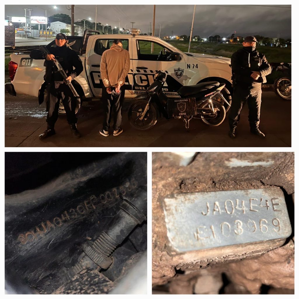 Lo identificaron y descubrieron que su motocicleta poseía numeración apócrifa