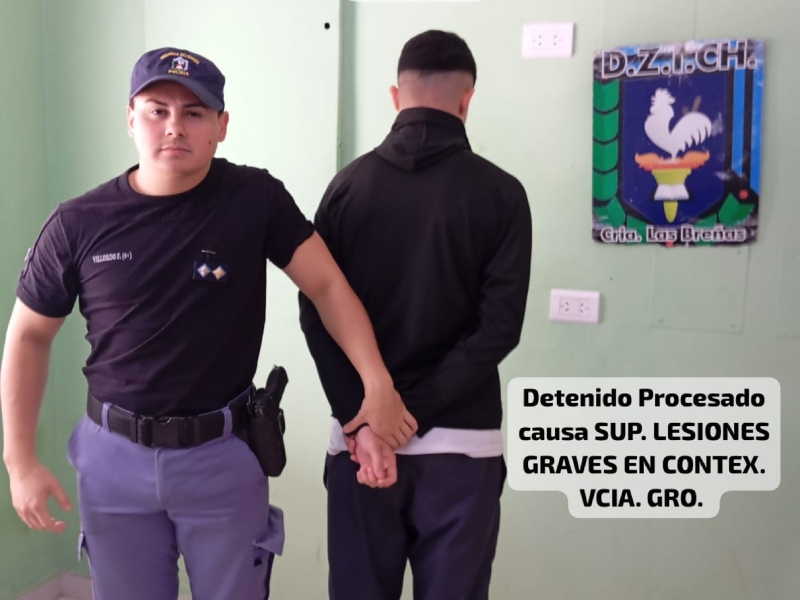 Un joven de Las Breñas fue detenido por supuestas lesiones graves en contexto de violencia de género Un joven de Las Breñas fue detenido por supuestas lesiones graves en contexto de violencia de género