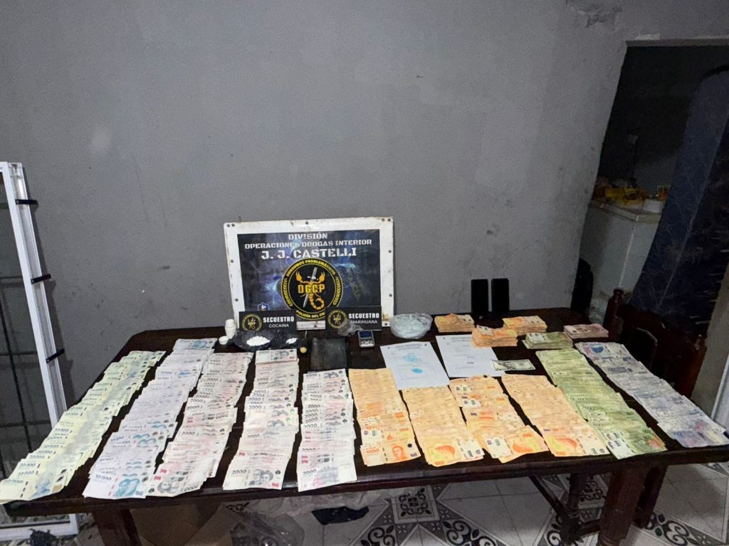 Castelli: allanaron una vivienda usurpada, secuestraron droga y más de  millones en efectivo