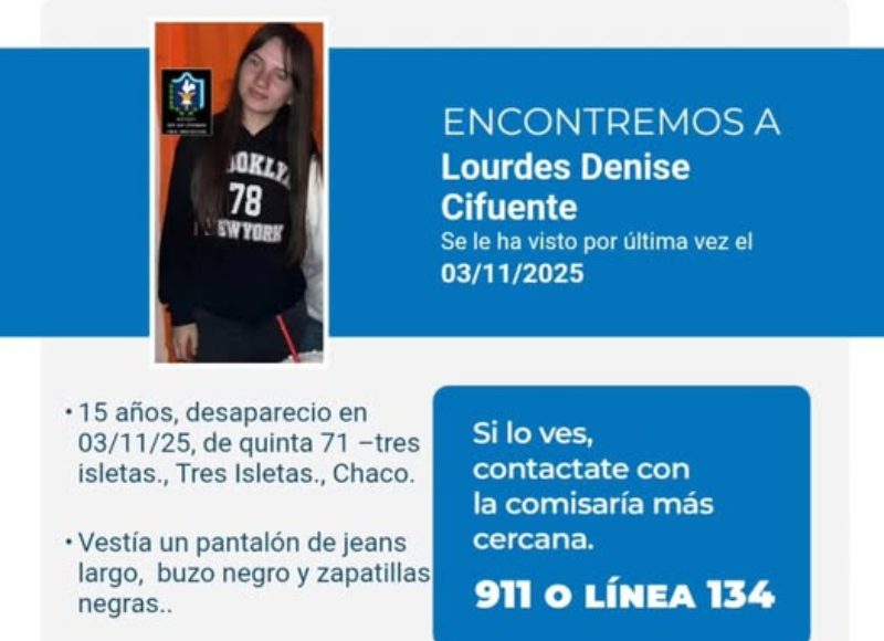 Buscan a Lourdes Denise Cifuente, de 15 años Buscan a Lourdes Denise Cifuente, de 15 años