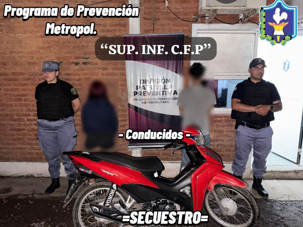 Adolescentes fueron demorados por realizar maniobras peligrosas en una moto