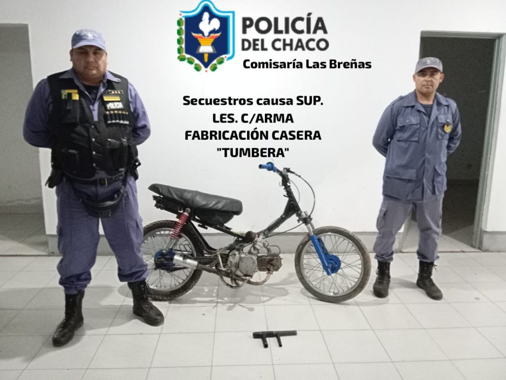 Tres adolescentes armados con una tumbera fueron demorados por lesiones en Las Breñas Tres adolescentes armados con una tumbera fueron demorados por lesiones en Las Breñas