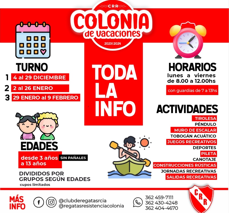 Abrieron las inscripciones a la colonia de vacaciones del club Regatas Abrieron las inscripciones a la colonia de vacaciones del club Regatas