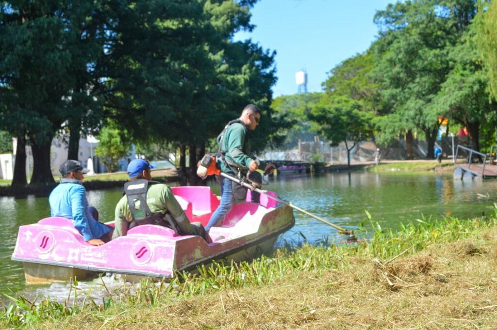 La municipalidad ejecutó desmalezado y limpieza en el Parque 2 de Febrero