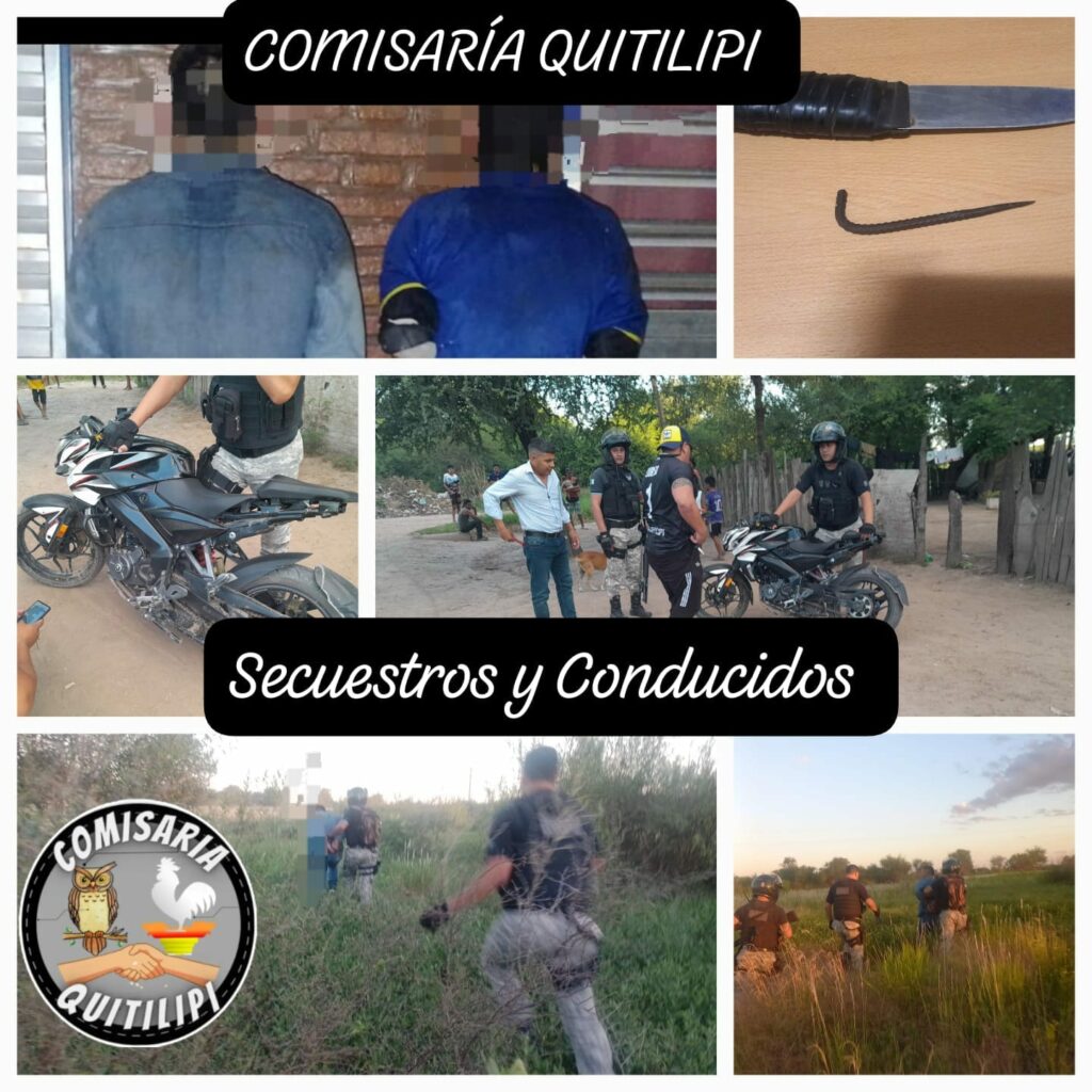 Huyeron, perdieron el control de la motocicleta y fueron detenidos