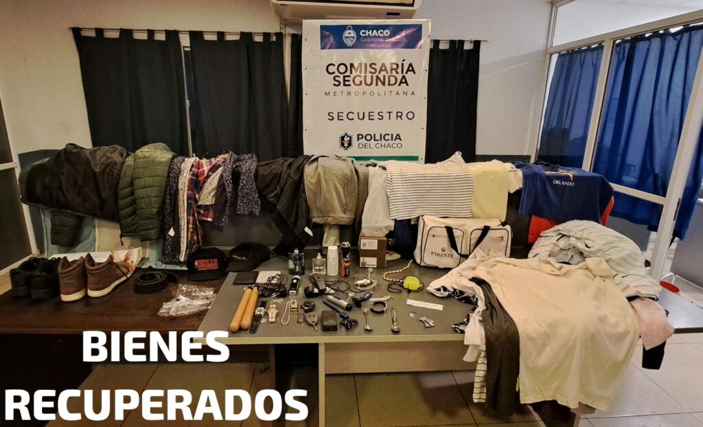 Fueron detenidos tras desvalijar una casa del macrocentro de Resistencia