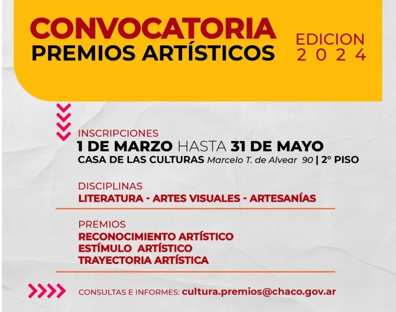 Última semana para postularse a los Premios Artísticos Última semana para postularse a los Premios Artísticos