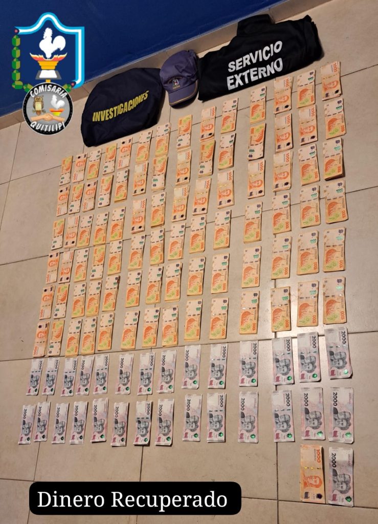 Recuperan más de un millón de pesos que habían sido robados en Quitilipi