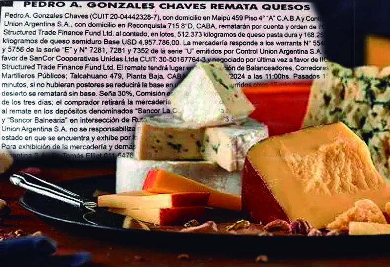 Cada vez peor: a la láctea Sancor le rematan quesos por millones Cada vez peor: a la láctea Sancor le rematan quesos por millones