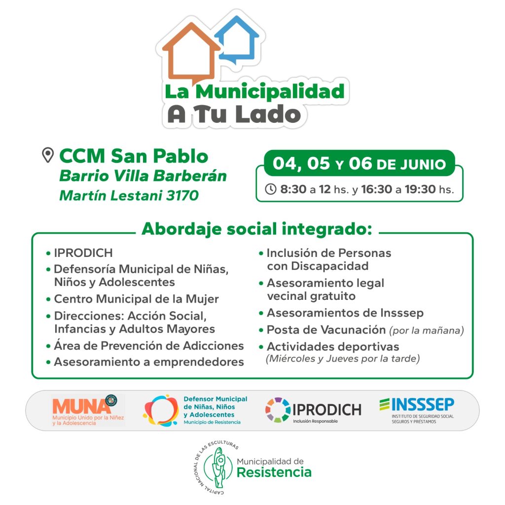 “La municipalidad a tu lado” estará desde este martes 4 en Villa Barberán “La municipalidad a tu lado” estará desde este martes 4 en Villa Barberán