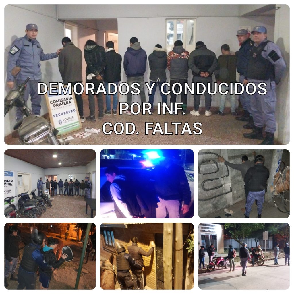 Operativo de seguridad: detienen a cuatro sujetos requeridos por la justicia y secuestran siete motocicletas