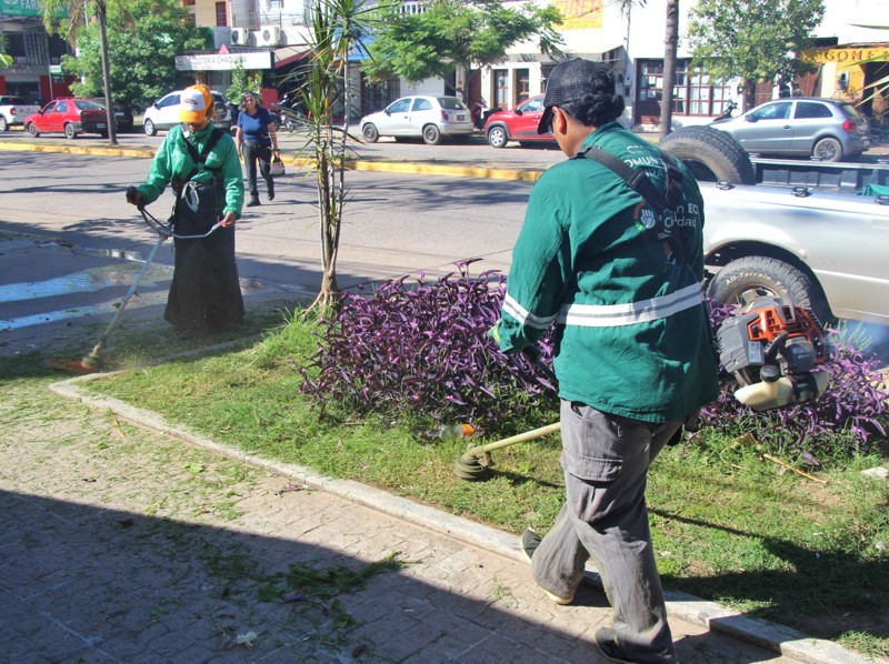 Continúan tareas de limpieza a lo largo de la avenida 25 de Mayo Continúan tareas de limpieza a lo largo de la avenida 25 de Mayo