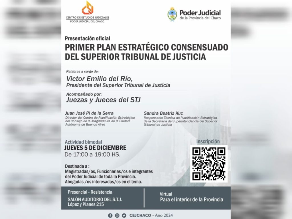 Presentarán plan estratégico consensuado del Superior Tribunal de Justicia