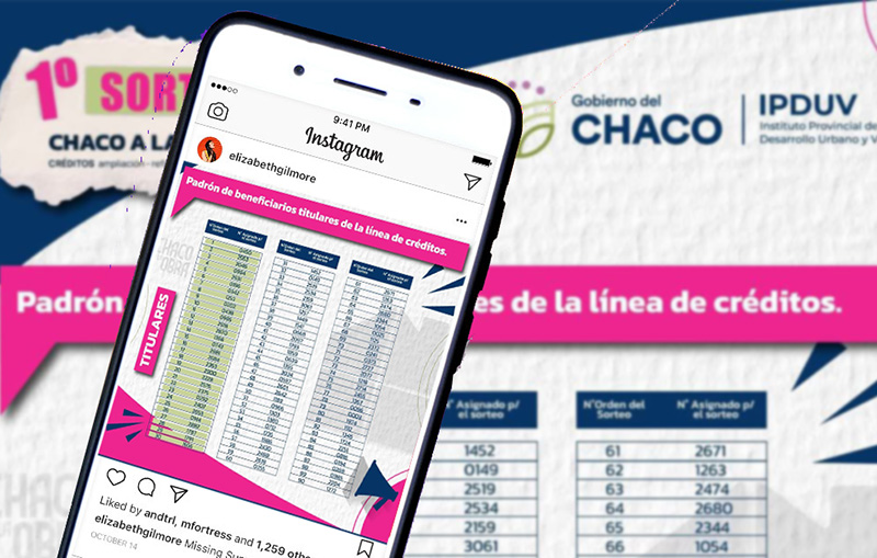 El IPDUV publicó el listado de los beneficiarios de los créditos “Chaco a la Obra”