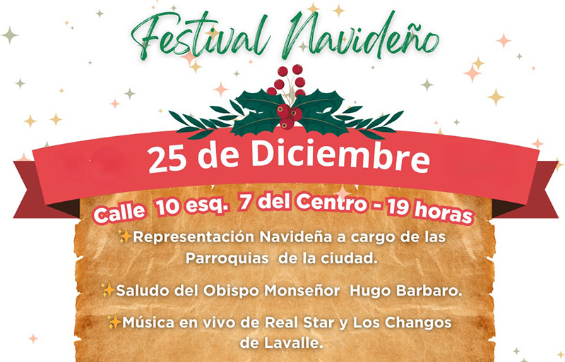 Este 25 de diciembre se realiza el “Festival Navideño” en Sáenz Peña Este 25 de diciembre se realiza el “Festival Navideño” en Sáenz Peña