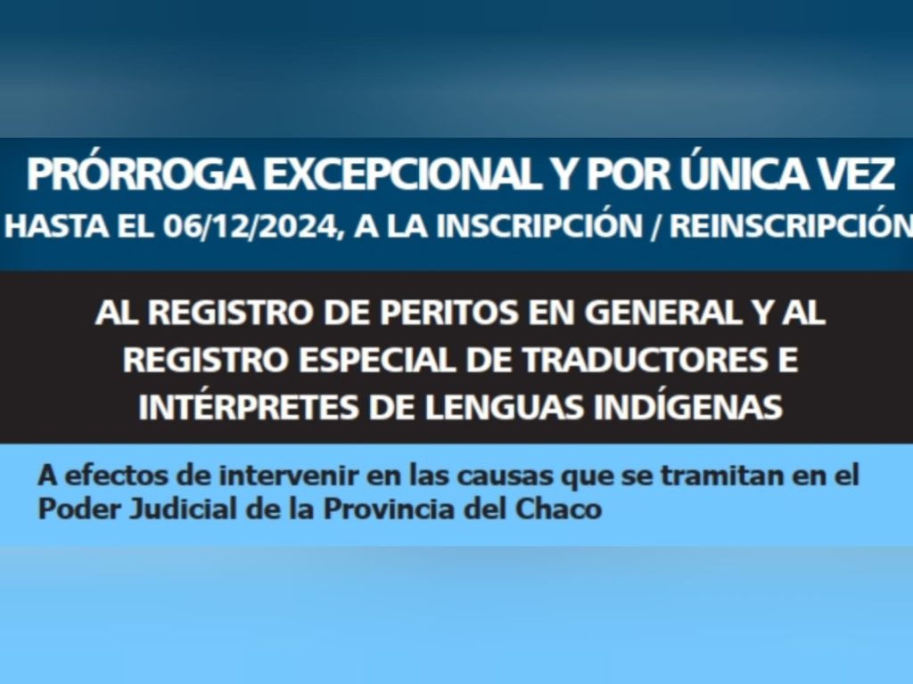 STJ prorroga hasta el 6 de diciembre inscripción en el registro de peritos STJ prorroga hasta el 6 de diciembre inscripción en el registro de peritos