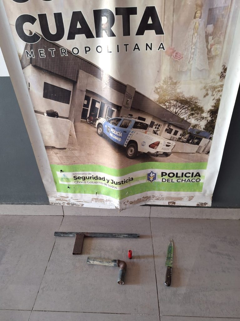 Violento fue detenido con un arma de fuego y un cuchillo en su poder