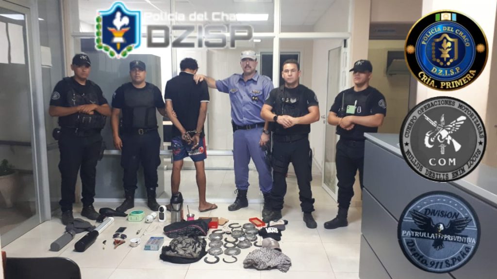 Un detenido en el barrio Tiro Federal de Sáenz Peña con objetos de dudosa procedencia