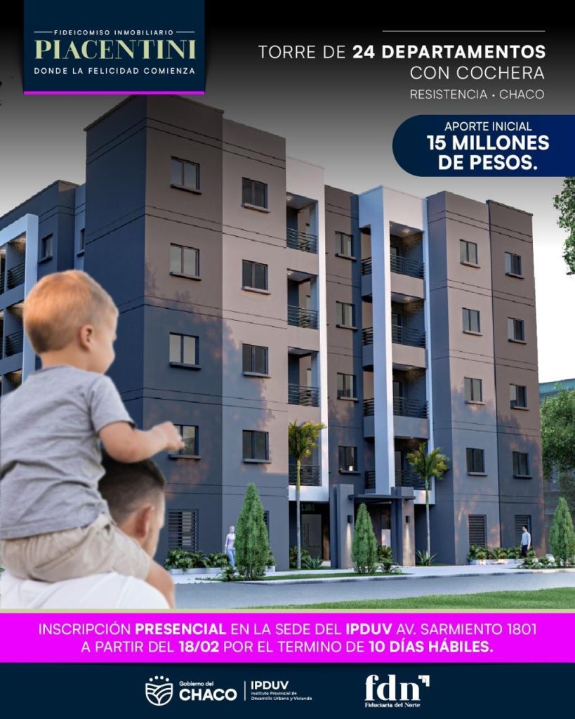 El IPDUV y Fiduciaria del Norte lanzan el fideicomiso inmobiliario “Piacentini”
