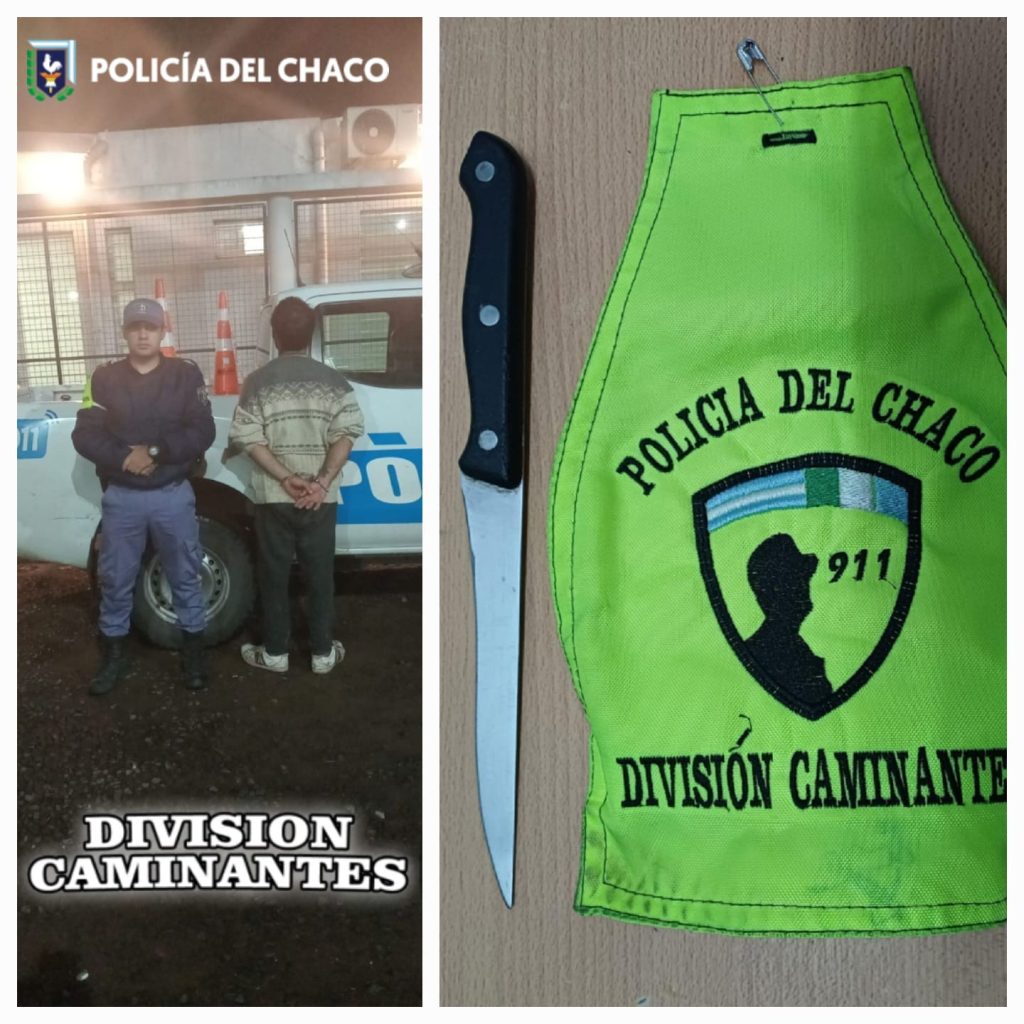 Gracias a las cámaras de videovigilancia lograron demorar a un hombre armado con un cuchillo