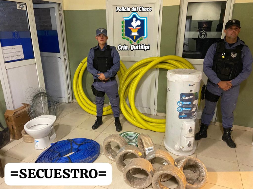 Hallaron elementos robados de un local comercial de Quitilipi