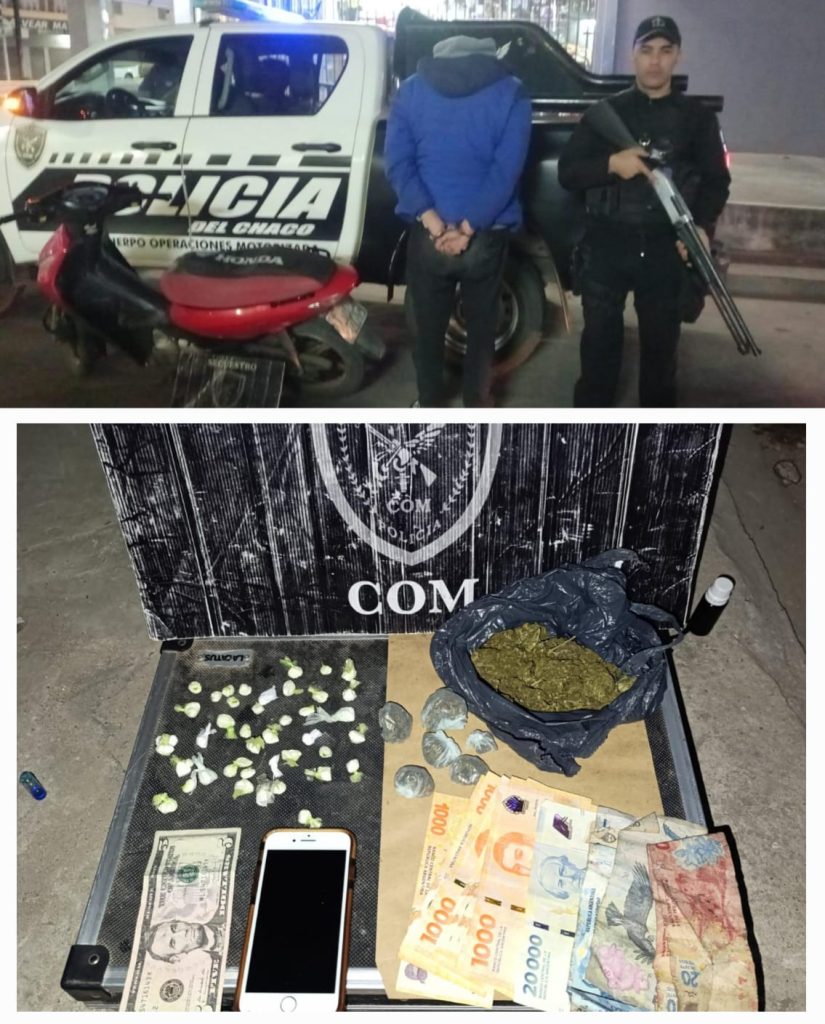 Durante la madrugada, interceptaron a un motociclista con droga en su poder Durante la madrugada, interceptaron a un motociclista con droga en su poder