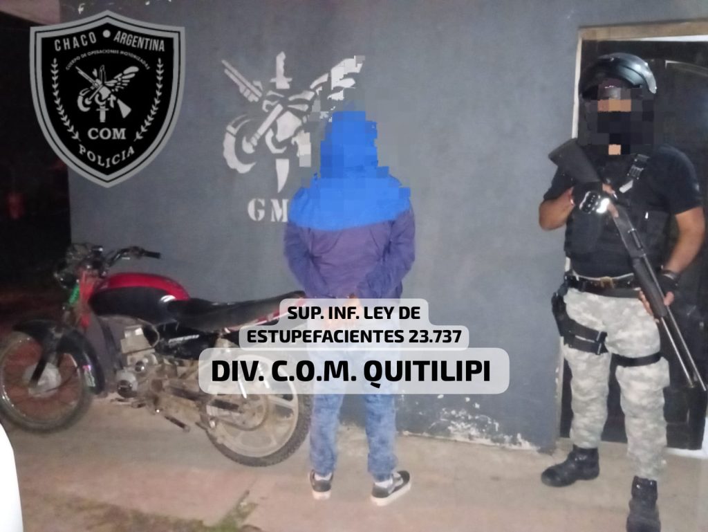 Quitilipi: detuvieron a una persona con marihuana y cocaína