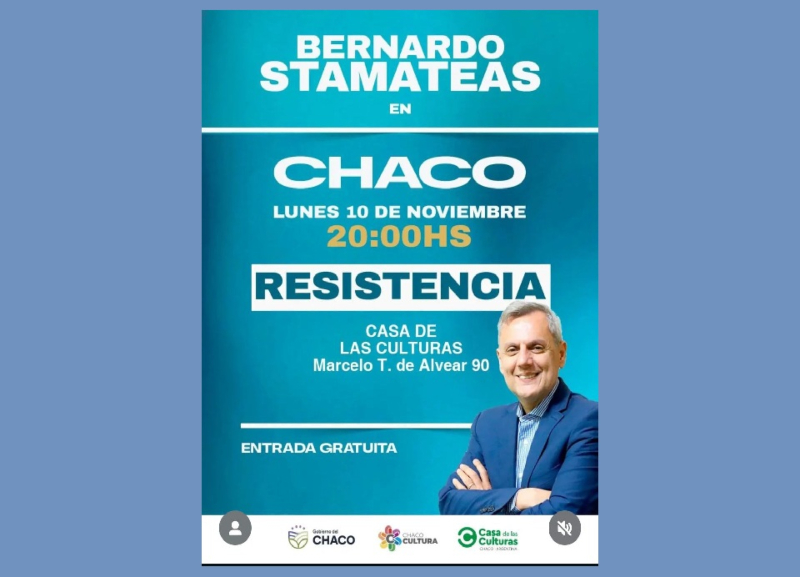 El escritor y conferencista Bernardo Stamateas se presenta en la Casa de las Culturas el lunes El escritor y conferencista Bernardo Stamateas se presenta en la Casa de las Culturas el lunes
