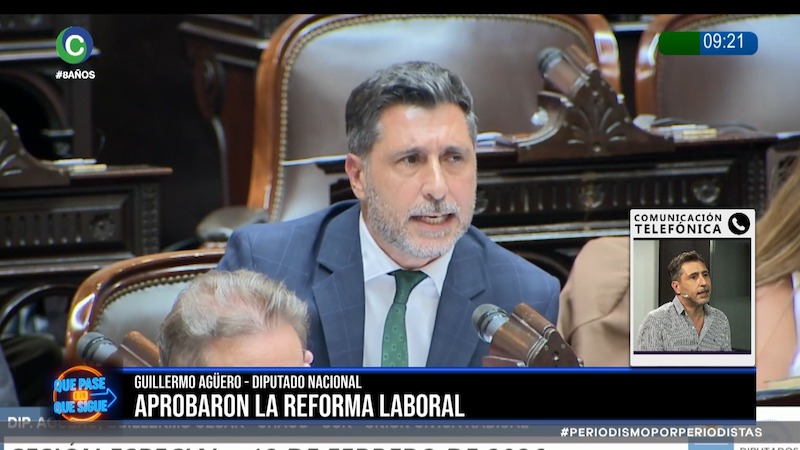 Reforma laboral: Agüero defendió los cambios y anticipó su aprobación en el Senado Reforma laboral: Agüero defendió los cambios y anticipó su aprobación en el Senado
