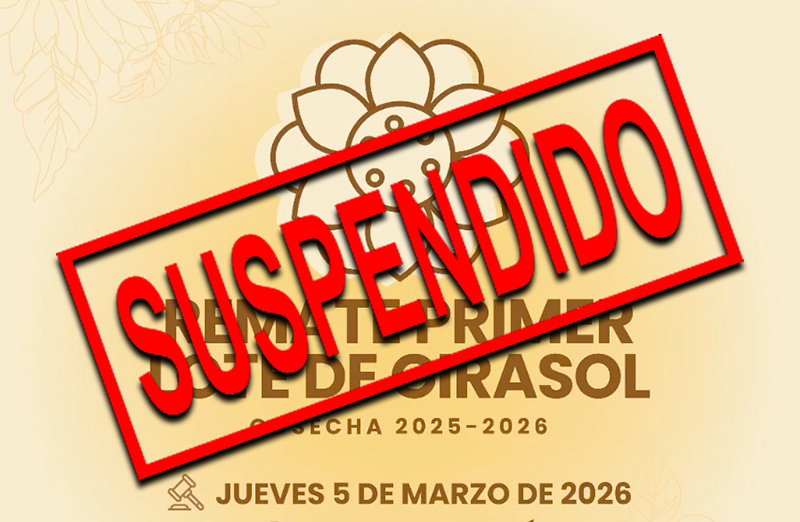 Postergación del Remate del Primer Lote de Girasol cosecha 2025/26 Postergación del Remate del Primer Lote de Girasol cosecha 2025/26